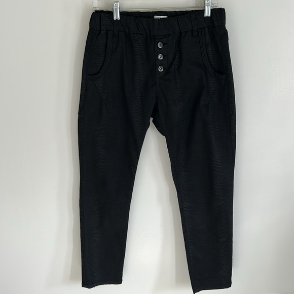 Bevy Flog Black Snakeprint Button Fly Pants - Picture 2 of 9